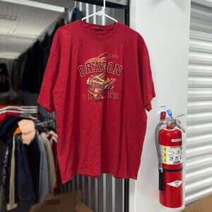Vintage y2k 2000s Red Dragon Slayer cotton tee